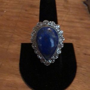 Lapis lazuli ring. Sterling silver.Stamped 925 comfortable wide band size 7 NWOT